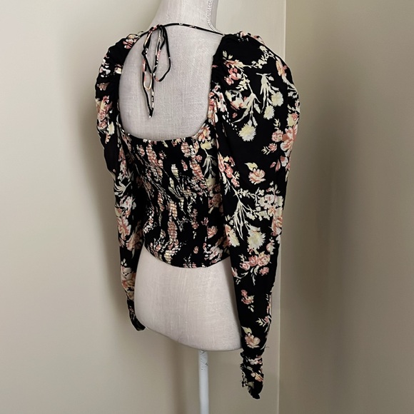 🆕 Free People Hilary Printed Top in Black Combo - Picture 12 of 14